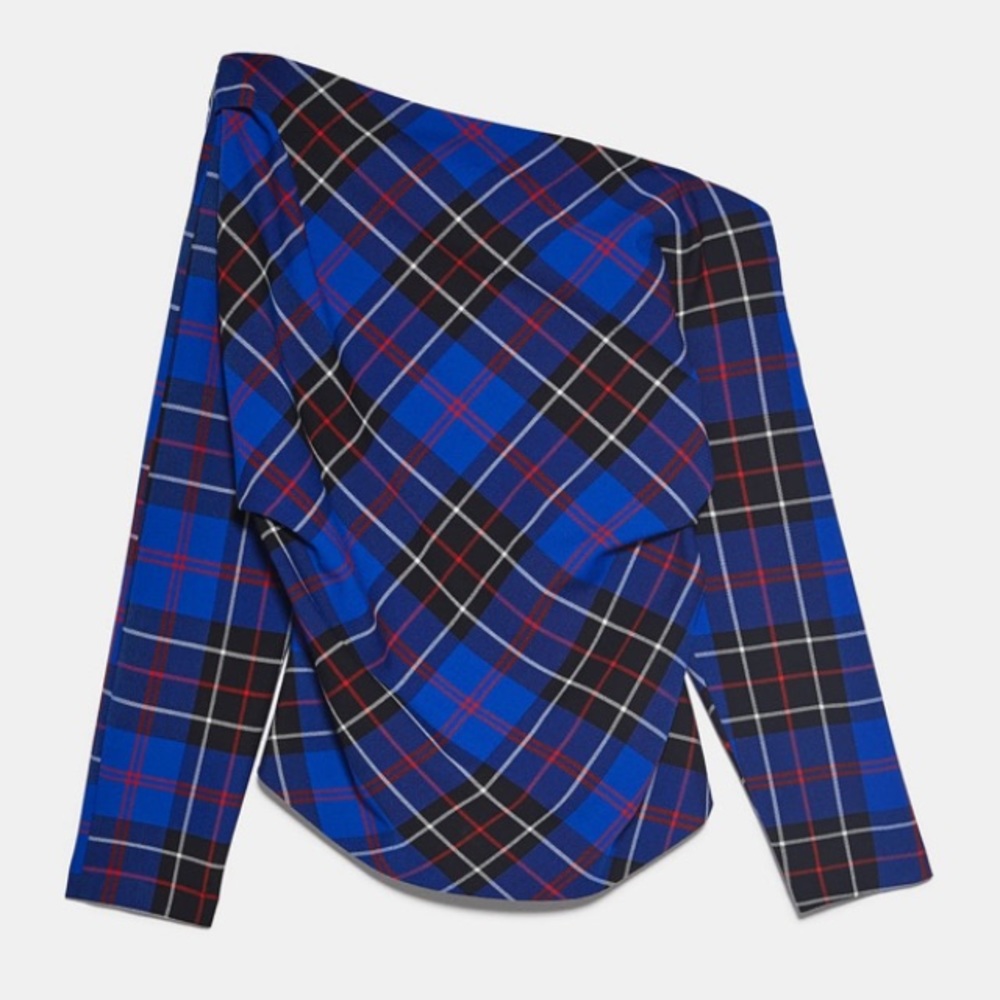 Zara asymmetric plaid top - Picture 4 of 7